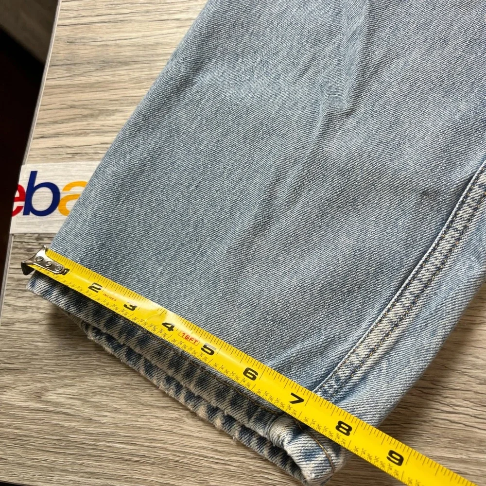 Levi's 505 Regular Fit Jeans‎ Mens 38x29 Light Wash Blue Straight Leg Denim